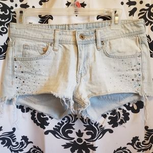 H&M Rhinestoned Denim Shorts, 4